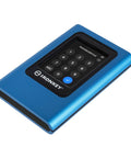 Vault Privacy 80 External SSD with FIPS 197 Encryption and XTS AES 256 Bit Encryption Plus Touch Screen PIN displayed.