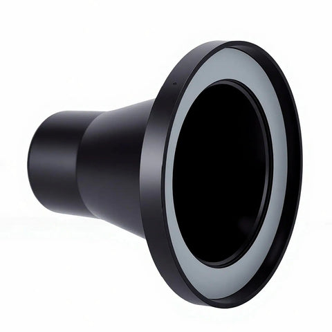 Heavy Duty 2.5 Inch Dust Collection Fittings With Slick Quick Connect Coupler And Tough Steel Port Receivers two pack hose adapter kit viewed at an angle.
