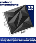 33 Pack Dope 3D Diamond Wall Panels For Interior Decor With PVC Flower Texture Easy DIY Accent Wall Panels Black 12x12 Inches