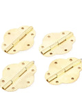 Dope Vintage 46 By 35 mm Hinges Set 4 Pack Antique Gold Shutter Style, decorative butt hinges for boxes, displayed on white
