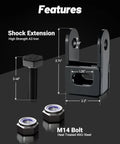 Hella Sturdy Two Inch Front Leveling Lift Kit For Ford F250 And F350 Super Duty 4WD includes shock extension and M14 bolts.
