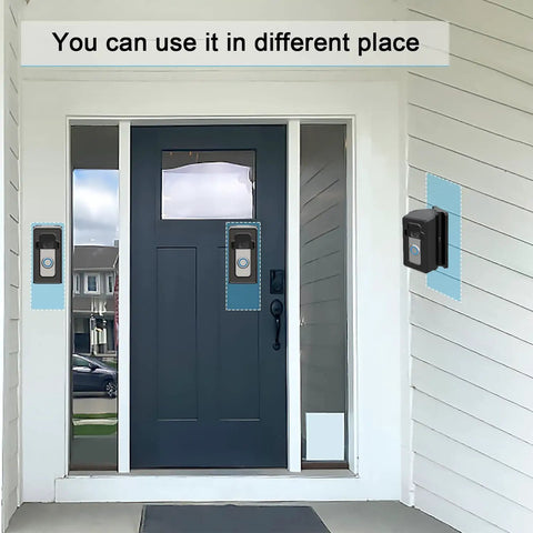 Adjustable Video Doorbell Corner Mount With Anti Theft Design From 30 To 140 Degrees Compatible With Video Doorbell 2 3 3 Plus 4 And 2020 Release No Fuss Setup For Apartments Rentals Dorms installed on door and wall.