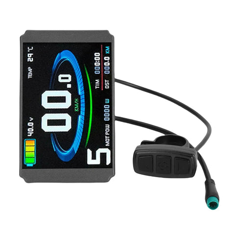 KT LCD8H Electric Bike Display Panel With USB Port And 5 Pin Connector, full color screen, showing speed and controls