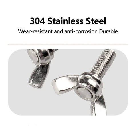 Top Shelf 304 Stainless Steel Butterfly Wing Bolts And Thumb Screws 10 Pack Heavy Duty Hand Tightening Fasteners For Shop Workflows And Zero Headache Installations