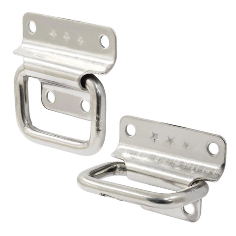 4 Piece Stainless Steel Foldable Chest Handles 2 Inch With Screws For Toolbox Doors And Chests, Rust Resistant Durable Pull Handles