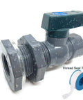 Drain Valve Kit For Rain Barrels With 3/4 Inch PVC Spigot, Bulkhead Fitting Adapter, And PTFE Thread Seal Tape visible