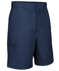 Men's Cell Phone Pocket Utility Shorts In Straight Up Navy Built Tough With Breathable Stain Resistant Fabric For Zero Fuss Daily Grind And All Day Smooth Comfort Plus Low Maintenance Routine, side view showcasing secure phone pocket.