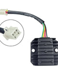 High Performance Ignition Coil Kit With 6 Pin AC CDI Box Voltage Regulator Rectifier Solenoid Relay D8TC Spark Plug And Fuel Filter For CG150cc 200cc 250cc Engines Chinese ATV Quad Go Kart Parts showing a close-up of the 6-pin connector and regulator.