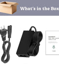 24V 4A Power Supply Adapter for AMS2 Pro Bambu Lab Automatic Material With Fire-Resistant Housing And Rock Solid Safety Protections Against Overvoltage Overcurrent Short Circuit And Overheating CE FCC RoHS Certified Quiet Reliable DC Output black AC adapter with cord, power cable, and manual