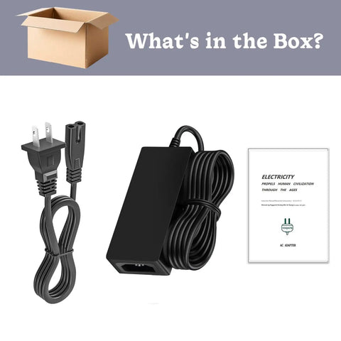 24V 4A Power Supply Adapter for AMS2 Pro Bambu Lab Automatic Material With Fire-Resistant Housing And Rock Solid Safety Protections Against Overvoltage Overcurrent Short Circuit And Overheating CE FCC RoHS Certified Quiet Reliable DC Output black AC adapter with cord, power cable, and manual