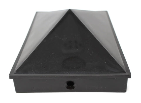 Plastic Pyramid Fence Post Caps 4x6 Nominal 3-5/8 x 5-5/8 With Pre-Drilled Holes Black or White Pack of 2 Great for Decks