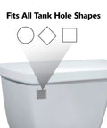 Toilet tank hole with three shapes showing universal fit for StrongARM Metal Toilet Tank Lever Universal Fit For Front Angled Side Left And Right Mount