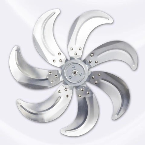 Badass Industrial Floor Fan Packed With Serious Airflow And Quick Cooling Mist Spray For Yard Or Warehouse Jobs blade design with curved aluminum.