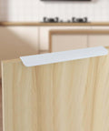 Set Of 10 White Aluminum Finger Pull Handles For Cabinets And Drawers, 9.84 Inch Length With 7.56 Inch Hole Centers, curved edge design