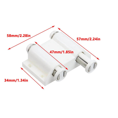 Stainless Steel Glass Door Pivot Hinge With Magnetic Catch Closures And Clamp Set For 3 To 6mm Glass Doors, dimensions labeled