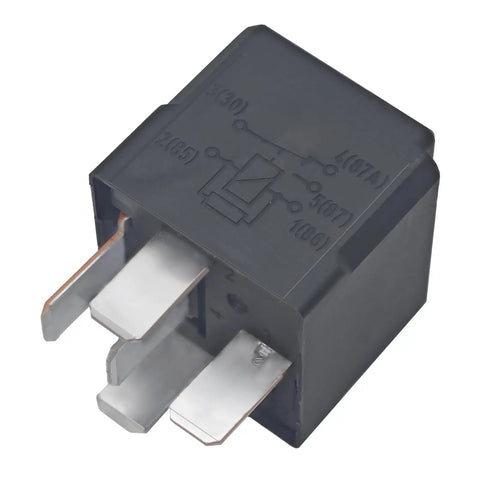 Pack of 2 12V DC 5-Pin Automotive Relay for Car and Truck - High-Performance OEM Direct Replacement for 04727370AA, 5081 B3, V4-1C-12V, Reliable Fuel Pump, Cooling Fan, and Electrical System Relay. Black 12V 5-pin automotive relay with metal terminals