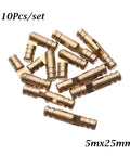 Mini Folded Box Concealed Barrel Hinge Set in Pure Copper for Furniture, Invisible Case Hinges, 10-piece set, 5mmx25mm size.