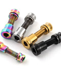 Colorful assortment of titanium bike stem screw nut kits in rainbow, silver, gold, and black. Beefy Titanium Alloy Bike Stem Screw Nut Kit
