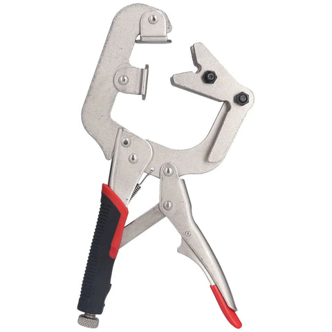 Heavy Duty C Clamp Locking Pliers With 270 Degree Rotatable Jaws For Welding Projects Chrome Steel Construction with ergonomic grip.