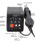 Hot Air Rework Station For Electronics Repair With Fast Heat Up, 3 Memory Presets, Sleep Mode, Airflow Efficiency, Fahrenheit And Celsius Display, Anti Static Design, Precise Temperature Range 212F To 932F with control knobs and handle