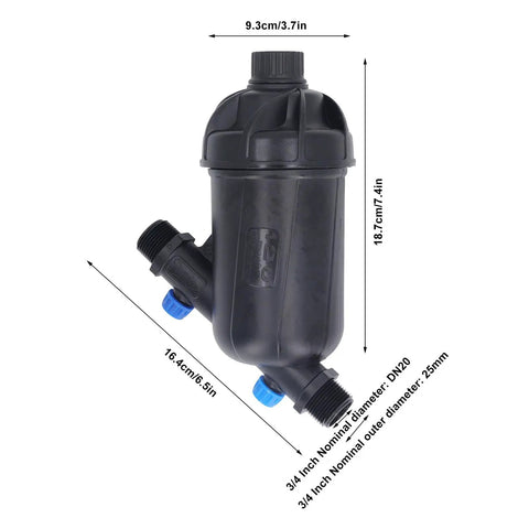 Irrigation Filter With 155 Mesh Screen For Drip Systems And Hydroponics, Erosion Proof Compact Plastic, 1 Inch Male Disc Type