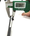 Pro Grade Mini Lathe Parting Tool 8 mm Square Cut Off With M2 HSS Blade being measured for precision with digital caliper