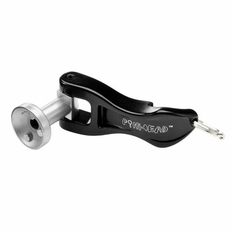 Side view of a City Bike Frame Lock With QR Coded Key For Quick Secure Access Lock Up On The Go Ultra Lightweight And Stowable Design 40x14mm Cross Section Hidden Key Entry Built For Daily City Rides And Easy Commutes, showing its sleek design and metal components.
