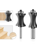 Solid Half Round Router Bit For Woodworking With 6mm 12mm Or 1/4 Inch Shank showcasing detailed curved edge designs.