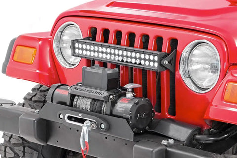 Heavy Duty Front Winch Mounting Plate For 1987 2006 Jeep Wrangler TJ YJ Fits Factory Front Bumper Mounts Any Standard Winch D Ring Ready Beefy Matte Black Finish