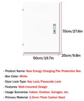 Rock Solid Ev Charger Pedestal Stand With Heavy Duty Steel Enclosure and Lockable Metal Housing, white wall-mounted design.
