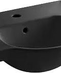 Veer Single Hole Sink Basin For Pedestal Vanity 21 Inch Black Vitreous China Bathroom Sink Fixture With Sleek Modern Style