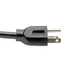 Heavy Duty 6 Foot 15 Amp Computer Power Cord 14 AWG 5To15P To IEC C13 For PC Monitor Laptop And More UL Listed Replacement 3 Prong AC Cable Built Tough And Ready For Home Office Gaming Gear, close-up plug