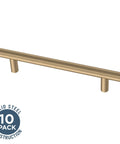 Champagne Bronze Cabinet Handles 5 1/16 Inch Hole Center Modern Pulls for Drawers and Kitchen Cabinets, solid steel, pack of 10.