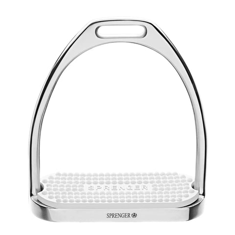 Fillis Stirrup With Premium Stainless Steel Non Slip Gummy Insole in silver, front view