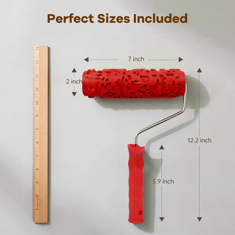 Heavy Duty Texture Paint Roller With Ultra Soft Rubber Face, 7x2 inch, ideal for DIY home upgrades and thick paint application.