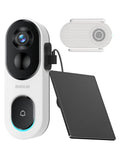 Wireless Solar Powered 2K Doorbell Camera With 180 Degree Head To Toe View, 2 Way Audio, Human Detection, 5200mAh Battery