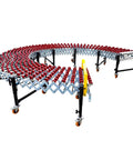 Wide Adjustable Unpowered Conveyor Table With Flexible Rollers, Workhorse Extendable Length From 11.8 To 66.9 Inches, Height Adjustable
