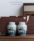 Heavy Duty Retro Ceramic Storage Jars Double Jar Set Must Have Airtight Seal Kitchen Pantry Organizers For Loose Leaf Tea Coffee Beans And Fresh Stash Solid Gift Box in elegant display with wooden gift box.