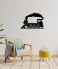 Steam Locomotive Metal Wall Art For Indoor Outdoor Decor Rustic Industrial Silhouette Sign Black 16 Inch Dope Industrial Vibe