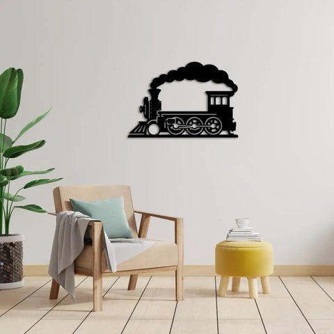 Steam Locomotive Metal Wall Art For Indoor Outdoor Decor Rustic Industrial Silhouette Sign Black 16 Inch Dope Industrial Vibe