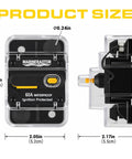 Hella Heavy Duty Built Rugged 60Amp Marine Circuit Breaker With Waterproof Sealed Cover Battery Disconnect Switch Inline Fuse Protector For Solar Boat Trolling Motor Systems size dimensions and features