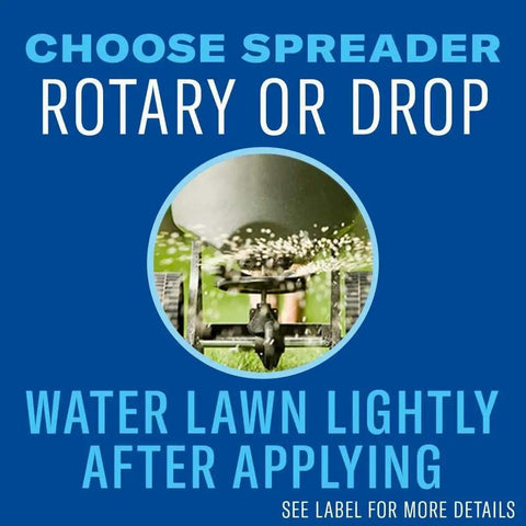 Application instructions for Season Long Grub Control Granules That Kill Grubs Mole Crickets Cinch Bugs and More for All Lawn Types Create A Protective Zone All Season Long 10 lb Bag
