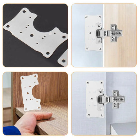 Stainless Steel Cabinet Hinge Plates 5 Pack For Kitchen Cabinet Doors Quick Fix Replacement And Repair No Fuss Easy Install Silver Hardware