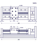 100mm Travel Double Linear Rail Guide SFU1605 Ballscrew And Nema 23 Stepper For CNC Router XY Z Linear Stage Actuator Rock Solid High Precision Heavy Duty Motion System, dimension drawing