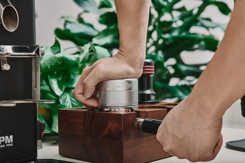 Using 53mm Espresso Tamper Premium Barista Calibrated Spring Loaded One Hundred Percent Stainless Steel Coffee Tamper for 54mm Breville Portafilter