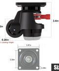 Tough As Nails 2 Inch Leveling Casters Set Of 4 With Adjustable Steel Feet Premium Nylon Wheels Rated For A Legit 2200 Lb Heavy Duty Load detailed size image