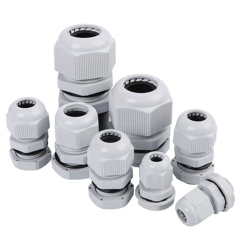 Set of 15 Pack NPT 1/2 Inch Nylon Cable Glands Electrical Strain Relief Cord Connector IP68 Waterproof Adjustable 9-14mm