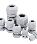 Fifteen Pack NPT One Quarter Inch Nylon Cable Glands For Electrical Strain Relief And Waterproof IP68 Cord Connectors Fits Four Point Five To Eight Millimeter Cables Black Nylon Joints With Gaskets For Tough Job Site Use