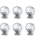 Crystal Knobs Set Six Pack Round Ball 42mm Cabinet Knobs With Screws For Dresser Drawers Cabinets Kitchen Bathroom Bedroom