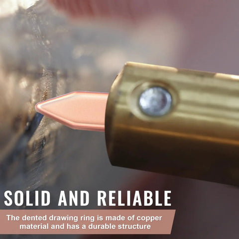Close-up of copper dent puller ring from 300 Pcs Dent Puller Rings Set For Auto Body Repair With Straight Washers And Spot Welder Accessories.